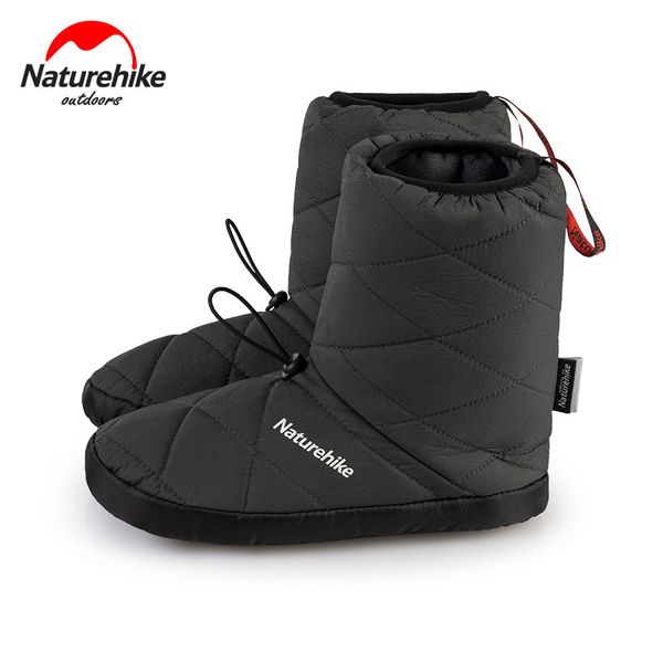 

naturehike factory sell warm camp shoes outdoor insulation windproof waterproof camping indoor portable cotton shoes, Black