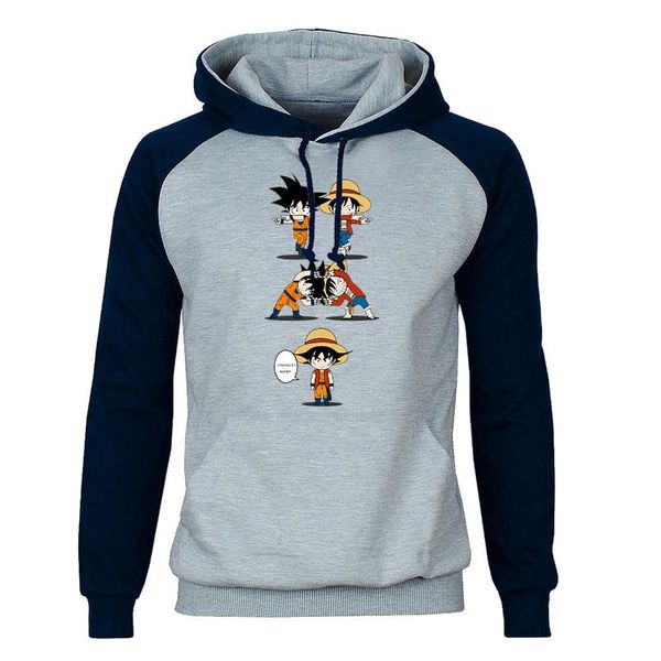 

one piece luffy hoodies men sweatshirts super raglan hooded sweatshirt winter autumn streetwear sportswear, Black