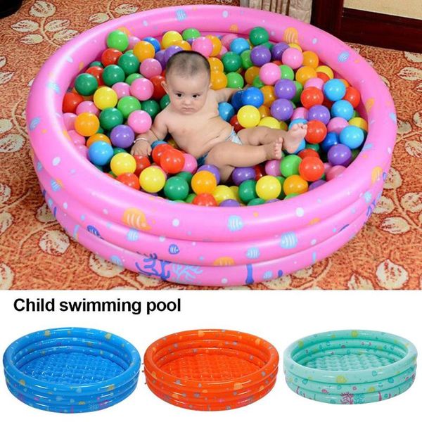 

100x40cm round baby inflatable swimming pool thickened 3-ring ocean ball pool bathtub summer swimming for kids