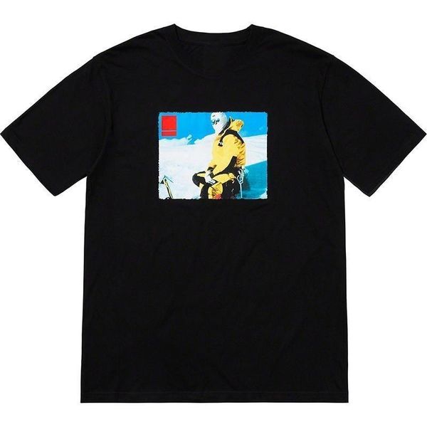 

18fw box logo p tee skiing snow letter printed casual simple t-shirt fashion street skateboard summer short sleeves hftttx014, White;black