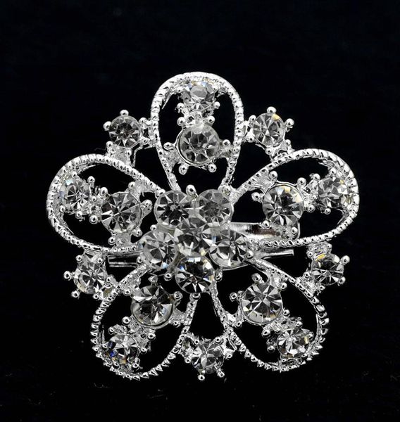 

1.35 inch small diamante star brooch with clear rhinestone crystals sparkly silver tone prom party pins, Gray
