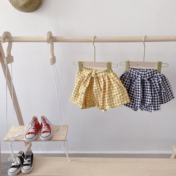 

2020 new wholesale baby girls plaid shorts fashion summer kids girls shorts 1-7 years, Black