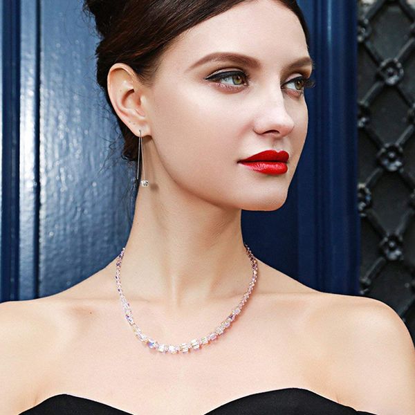 

zhouyang chocker necklace for women crystal rhinestone short necklace dazzle colour fashion jewelry party gift kan153, Golden;silver