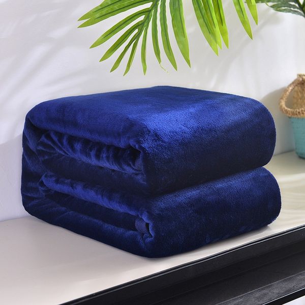 

200x230cm elegant bedding flannel blanket winter warm super soft bedsheet for sleep flight travel portable solid color blankets
