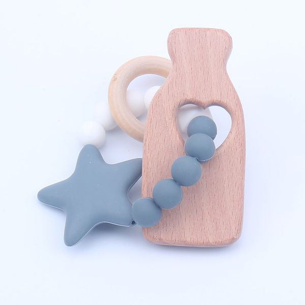 

новые детские силиконовые звезды жевать уход браслет для ребенка деревянные прорезыватели детские погремушки коляски аксессуары игрушки