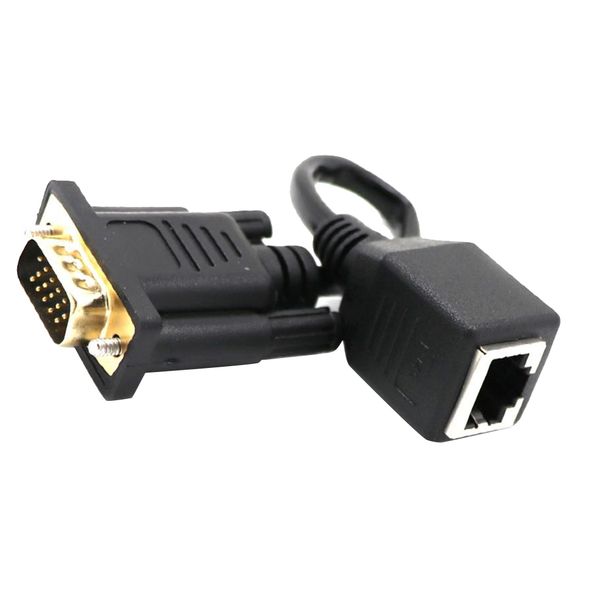 

vga male to female rj45 15-pin pvc lan network cable network adapter - black
