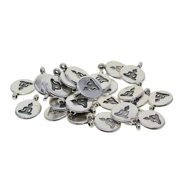 

30x tibetan silver yoga charms diy pendant for necklace jewelry making budda, Black