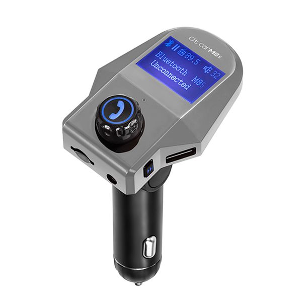 

kebidumei m8s bluetooth fm transmitter car kit handaux audio car mp3 music player noise cancellation dual usb charger