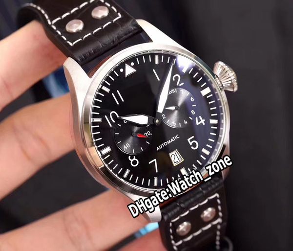 

new pilot football association limited edition steel case iw501008 black dial automatic mens watch leather strap sport watches watch_zone, Slivery;brown