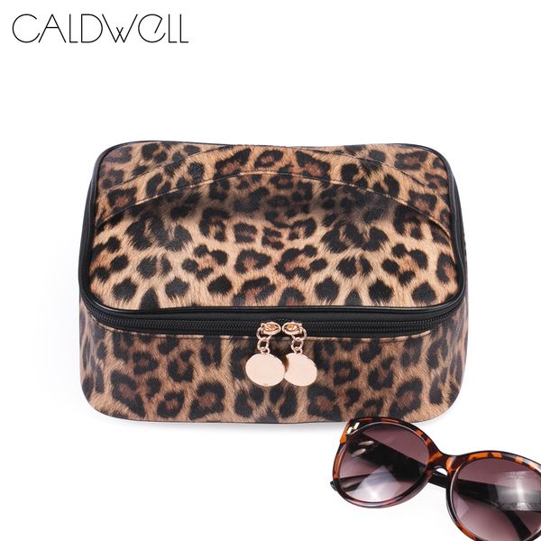 

caldwell leopard pu makeup bag travel multi-function waterproof wash bag large capacity organizer