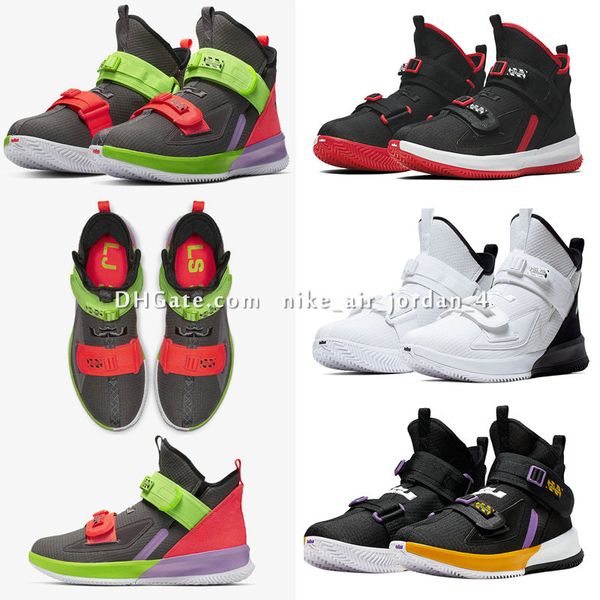 

lebron soldier 13 xiii men's basketball shoes for women kids boys girls black red white ice blue soldiers 13s sports sneakers size us4