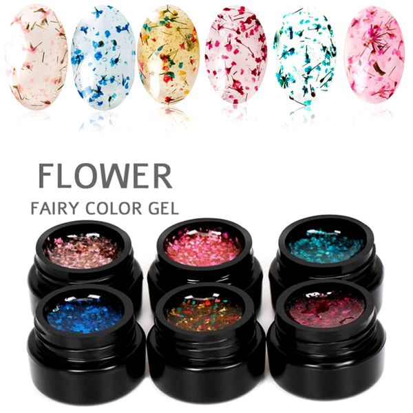 

5ml flower fairy uv gel nail polish varnish design colorful pink green semi-transparent soak off nail art gel
