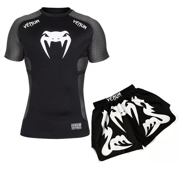 

t shirtmmatrunks jerseys gym short sleeved printed boxing shorts trunks men kickboxing muay thai boxeo grappling thai, White;black