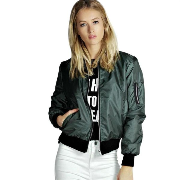 

autumn winter women long sleeve jacket solid fashionable zipper coat outwear, Black;brown