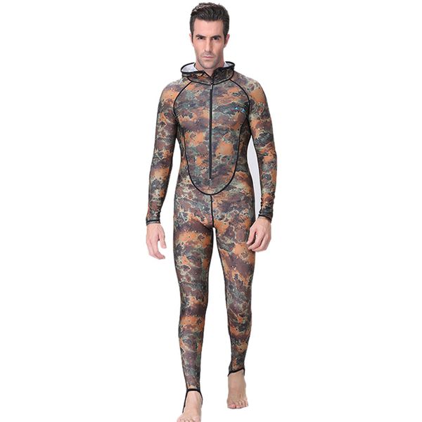

dive&sail xxxxl spearfishing couple suit camo skin dive wetsuit one piece with hood jump uv protection men diving suit