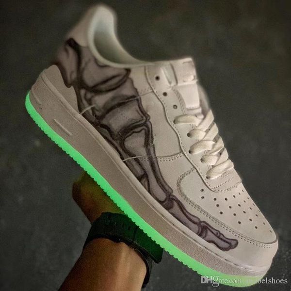 

ночной хэллоуин скелет видимые скейтборд обувь новейшая мода ведущий дизайнер мужские женщины баскетбольная обувь размер 36-45