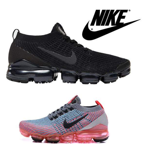 

2019 Air Vapormax Flyknit 2 кроссовки Flyknit 3 тройной черный черный многоцветный печенье и крем Мужчины Женщины спортивные кроссовки размер 36-45