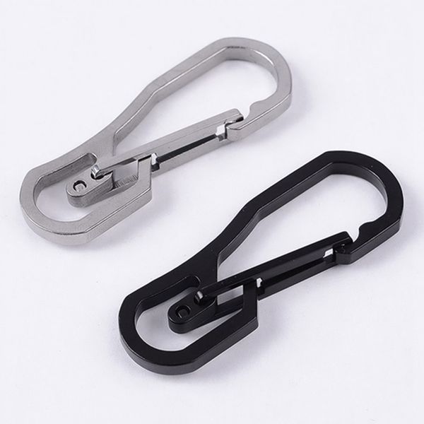 

durable stainless steel keychain buckle carabiner clip split ring key chain, Silver