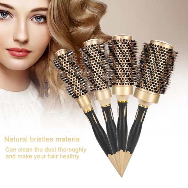 Hair Brush Comb Round Anti Static Curly Brush Twill Nylon Broach