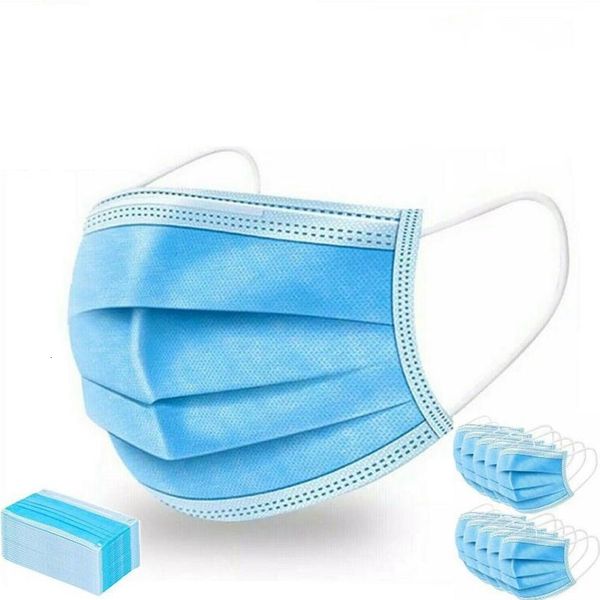 

dhl ship mascherine protettive sanitarie face mask blue 3 ply dust faceblue earloop mouthwith elastic ear loop 2qgh