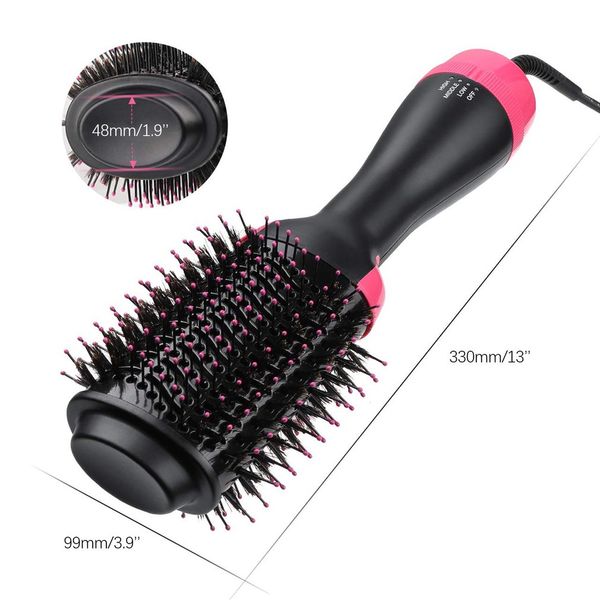 

1000w professional hair dryer brush 2 in 1 hair straightener curler comb electric blow dryer with comb hair brush roller styler