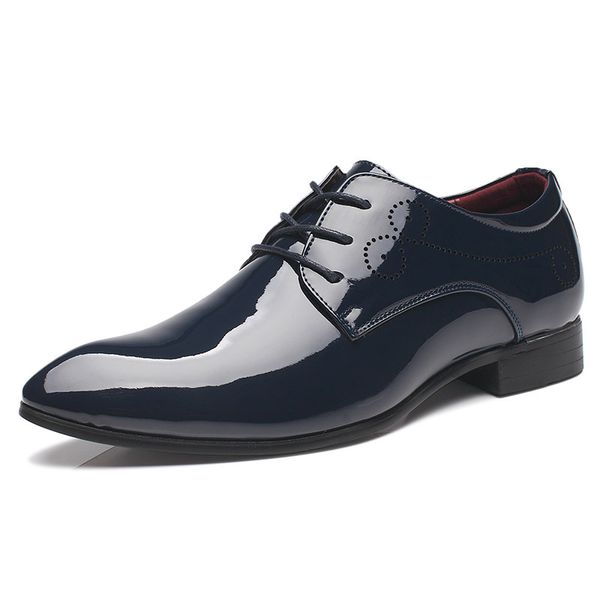 

business man shoes brogues dress shoes for man bullock casual shoe for gentleman patent upper lace up shoe zy322, Black