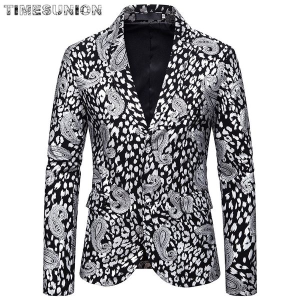 

men blazer jacket cotton big cashew print prom suit blazers single-breasted party male nightclub slim fit wedding suits for men, White;black