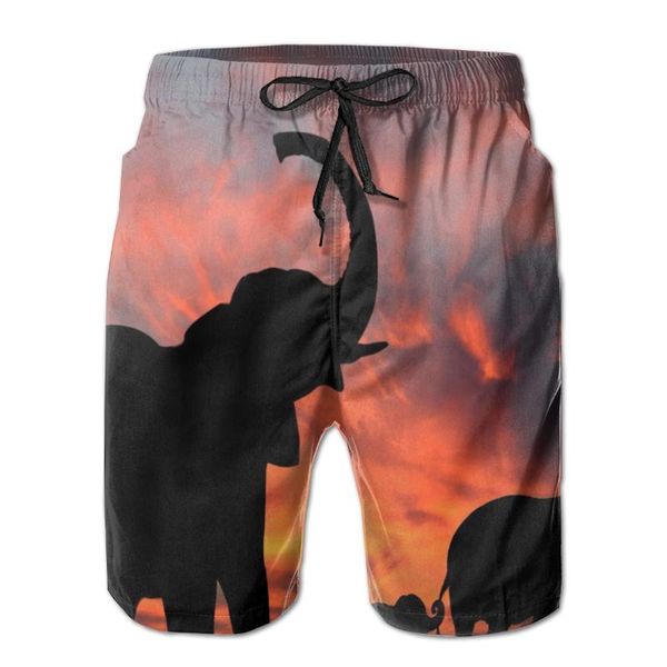 

men's shorts mens swimming swimwear elephants in the serengeti men trunks swimsuit man beach wear short pants bermuda boardshorts, White;black