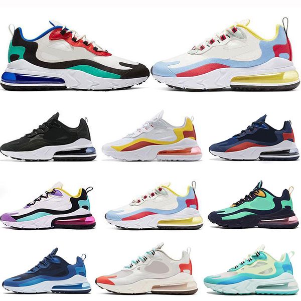 

2019 new react for men women running shoes bauhaus optical triple black hyper pink right violet mens trainers breathable sports sneakers