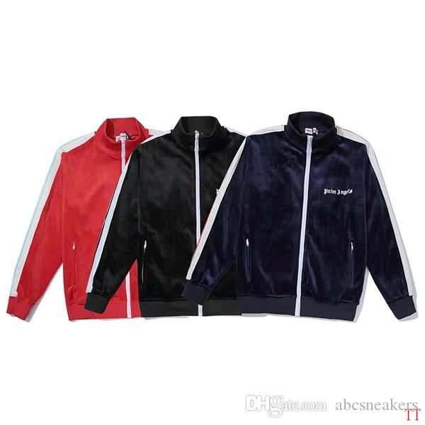 

2020 new palm suit angels corduroy suit women men autumn winter streetwear casaul pa rainbow exclusive drawstring jacket s-xl, Black