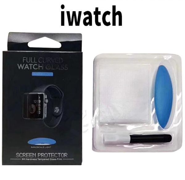 

Full body protect touch nano iwatch liquid glue tempered gla 38mm 42mm 40mm 44mm for apple watch erie 1 2 3 4 with uv light film