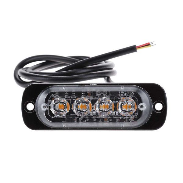 

warning caution lights universal 4-led 18w car truck emergency construction strobe light bar 12v-24v (yellow light
