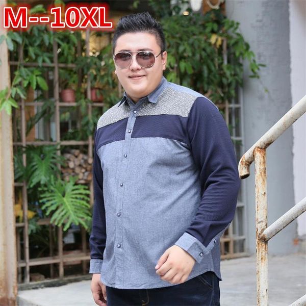 

10xl 8xl 6xl casual shirts men fashion long sleeve plaid shirt camisa masculina men shirt solid color male brand clothing, White;black