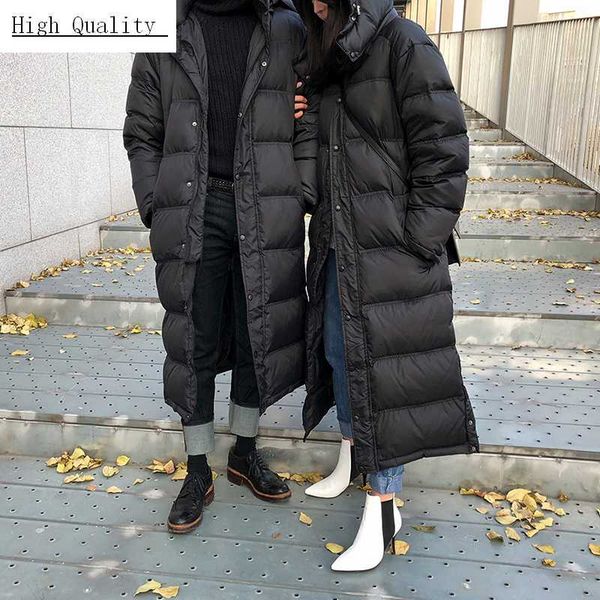 

winter coat female male fashion 90% duck down jacket men hooded thick warm long women's jackets abrigos hiver 198001lw884, Black