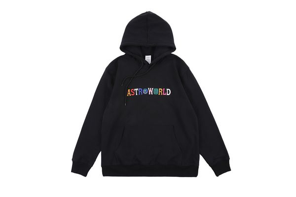 

travis scoasttroworld embroidery women men hoodie sweatshirts hiphop streetwear men loose hoody hoodie pullover, Black