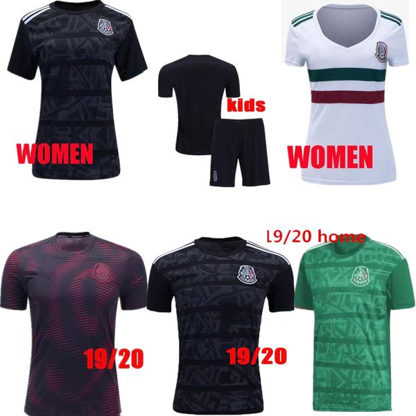 

mexico soccer jersey gold cup 2019 camisetas 19 20 men women kids 2018 chicharito lozano dos santos girl football shirt camisa de futbol, Black;yellow