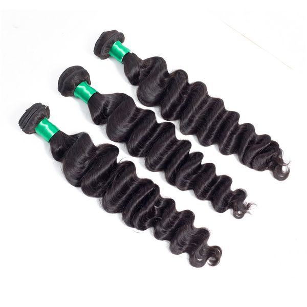 

brazilian hair weave bundles 3 pcs/lot loose deep wave 3 bundles deal non remy human hair extensions natural black ing