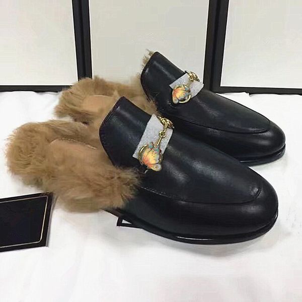 

europe and the united states wind 2020 couples black leather stitching metal buckle mao mao women's shoes men's fall/winter warm f