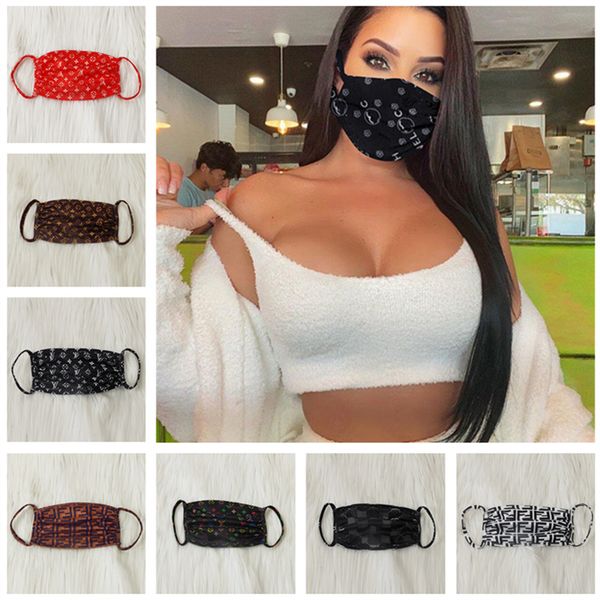 

Мода маски для лица против пыли Ультрафиолетового доказательства Дизайнерских масок Женщина Мужчины Рот-муфельного Письма печати Дизайнер моющейся Летняя маски для лица 12 Цвета