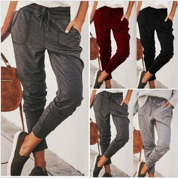 

20ss womens designer pants casual loose solid color elastic pants new arrival women pants, Black;white