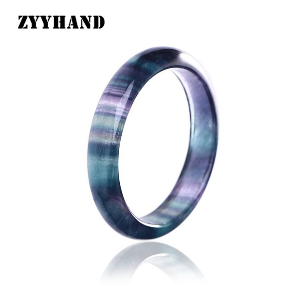 

zyyhand fluorite bangle women natural stone party 56-62mm ladies colorful purple fluorite bangle, Black