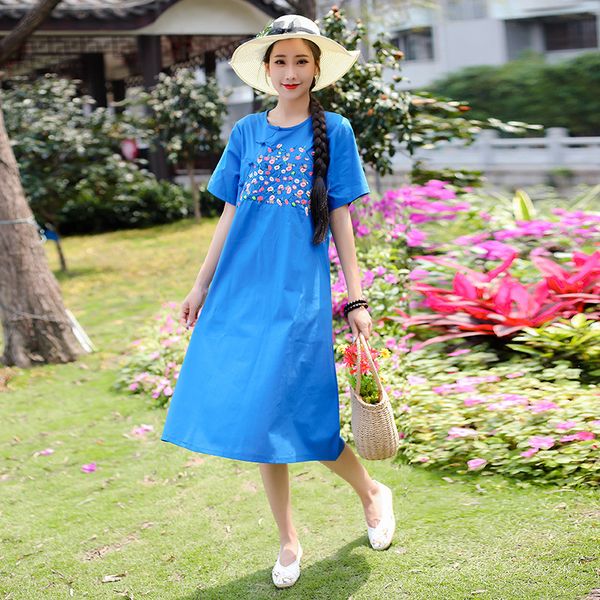 

2019 formal dress royal chinese dress cheongsam qipao cheongsam modern cotton and linen vintage embroidery, Red