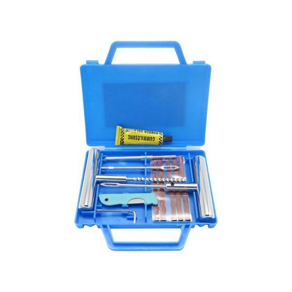 

heavy duty tubeless tire puncture repair tool set t-handle tyre plug kit for car truck motorcycle bike jeep