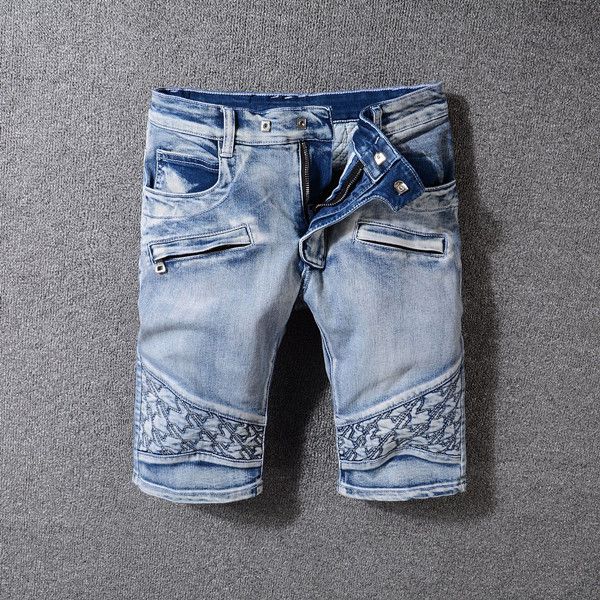 

2020 summer fashion luxury mens designer pants destroyed mens d2 slim biker jeans short size 28-38, Blue