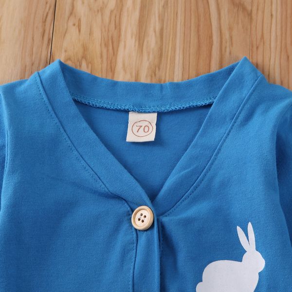 

toddler baby boys easter outfits cute gentleman rabbit print romper bodysuit pants 3pcs clothes set baby boy newborn clothing, White
