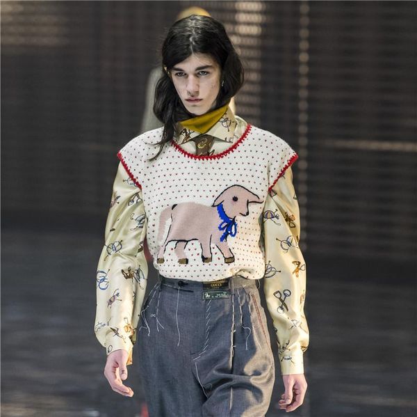 

1203 2020 весна бренд же стиль свитер мода выпускной свитер пуловер женская одежда круглый вырез рукавов changji, White;black