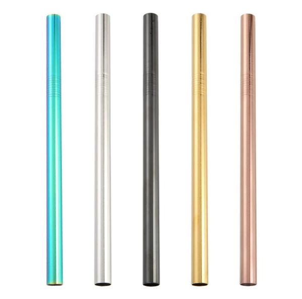 

eco-friendly food grade easy to clean super wide 12mm metal stainless steel drinking straw bubble milk tea straws reusable
