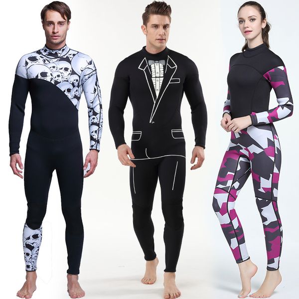 

3mm neoprene man siamese diving suit surf wear long sleeved pants personalized wetsuit diving suit male free