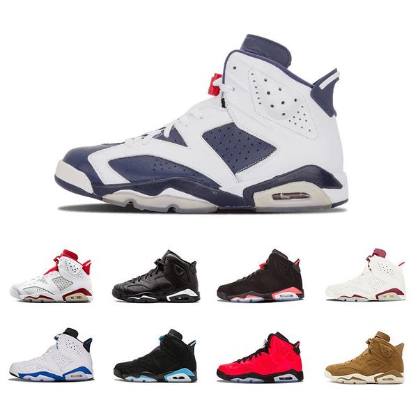

2018 6 6s mens basketball shoes man unc black cat infrared sports blue maroon olympic alternate hare oreo angry bull sports sneakers