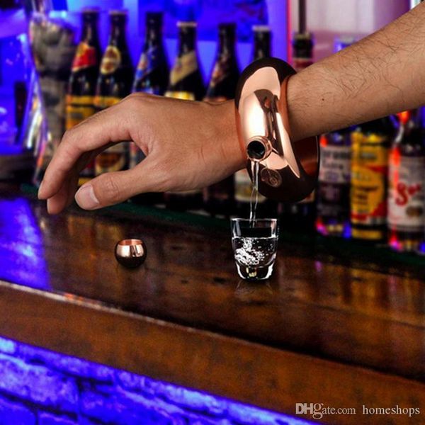 

portable hip flask funnel bangle jug 3.5oz wine mixed bottle alcohol bracelet stainless steel camping flagons drinkware supply